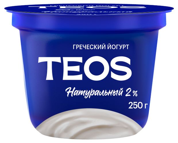 Йогурт Савушкин Греческий Teos натуральный без сахара 2 БЗМЖ 250 г 80₽