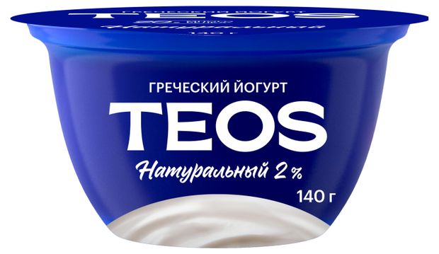 Йогурт Савушкин Греческий Teos натуральный без сахара 2%, 140 г