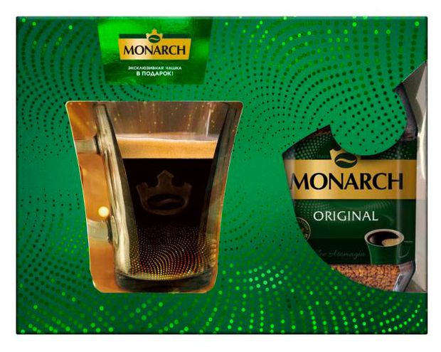 Набор подарочный JACOBS Monarch кофе растворимый, 95 г + большая эксклюзивная чашка
