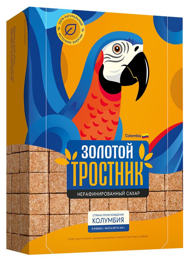 Сахар Мистраль Золотой тростник тростниковый нерафинированный в кубиках 400 г 196₽