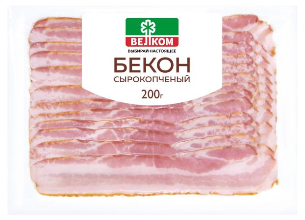 Бекон сырокопченый Велком 200 г 210₽