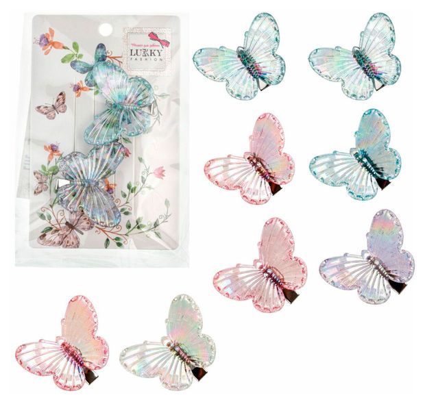 Набор заколок Lukky Fashion Бабочки Crystal, 2 шт в ассортименте