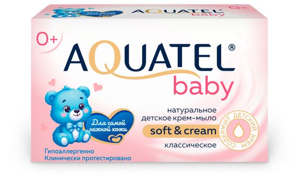 Твердое крем-мыло детское Aquatel BABY Классическое 0 90 г 110₽