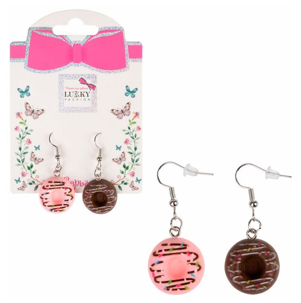 Серьги Lukky Fashion Пончики клубника и шоколад