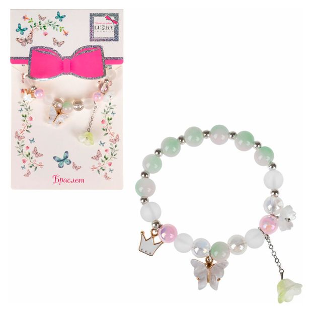 Браслет Lukky Fashion из бусин с 3 шармиками