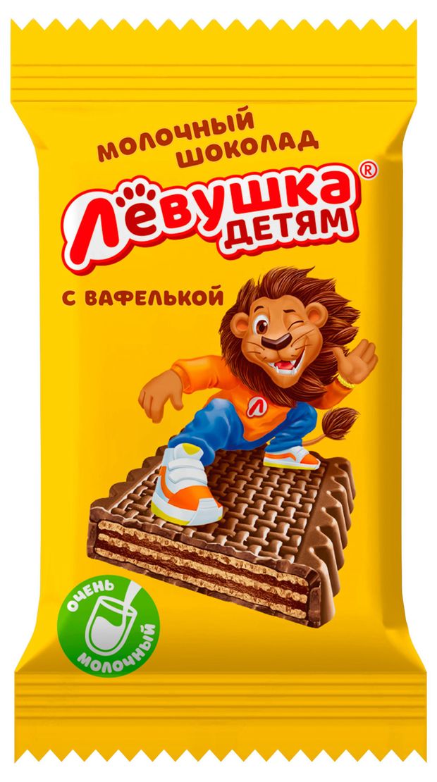 Конфеты Левушка детям шоколад с вафлями, вес