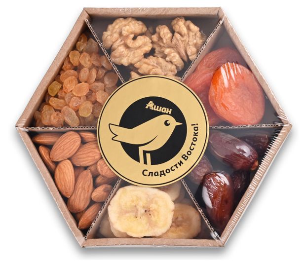 Ассорти из орехов и сухофруктов АШАН Золотая птица 1 220 г 290₽