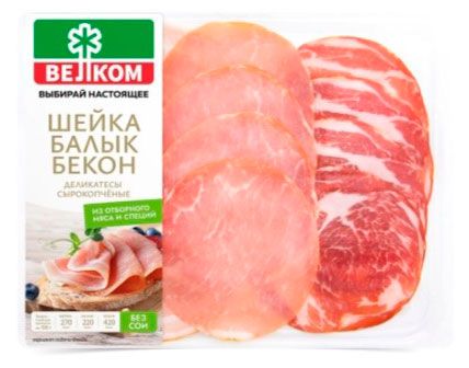 Набор деликатесов ВЕЛКОМ Шейка Балык Бекон нарезка 90 г 175₽