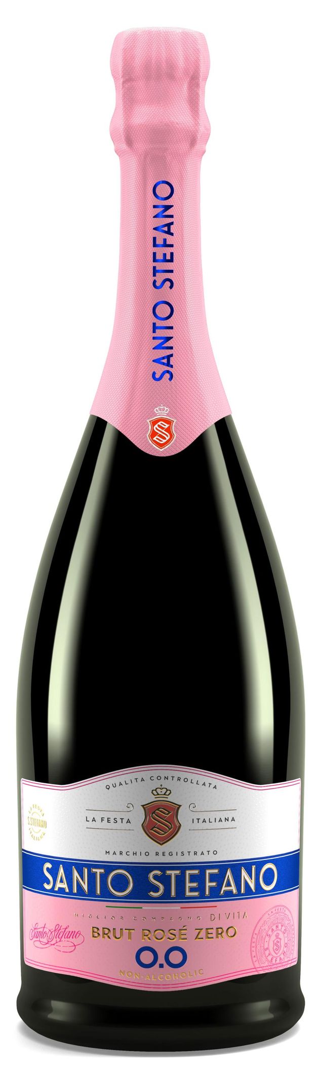 Напиток винный игристый безалкогольный Santo Stefano Brut Rose Zero Россия 075 л 350₽