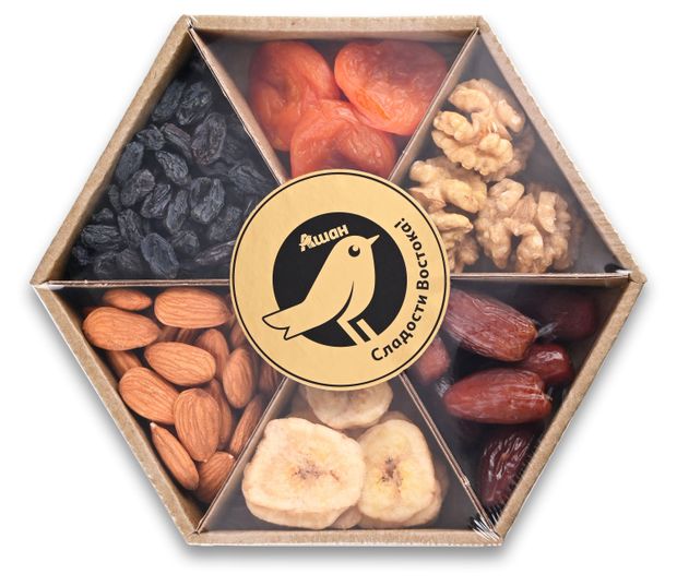 Ассорти из орехов и сухофруктов АШАН Золотая птица 3, 280 г