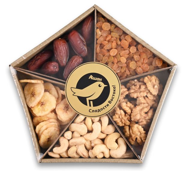 Ассорти из орехов и сухофруктов АШАН Золотая птица 5 315 г 489₽