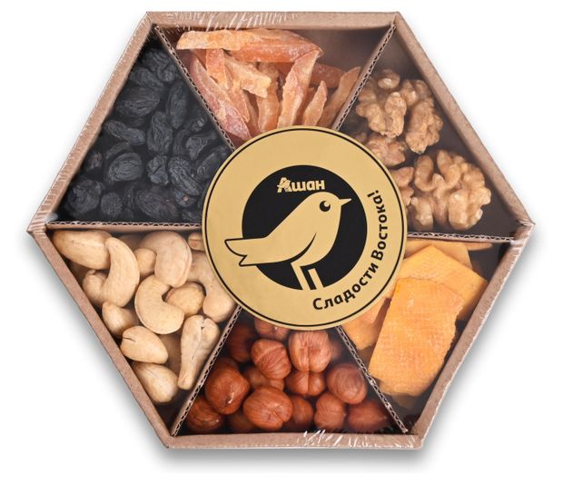 Ассорти из орехов и сухофруктов АШАН Золотая птица 2 190 г 299₽
