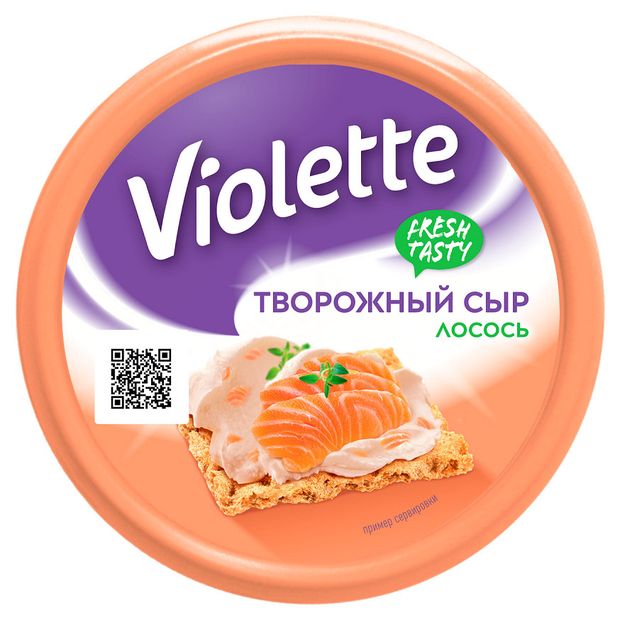 Сыр творожный Violette с лососем 70% БЗМЖ, 140 г