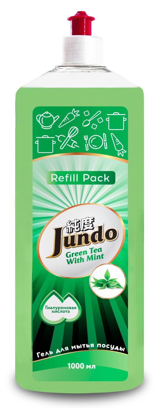Гель для мытья посуды Jundo Green tea with mint запасной блок 1 л 370₽