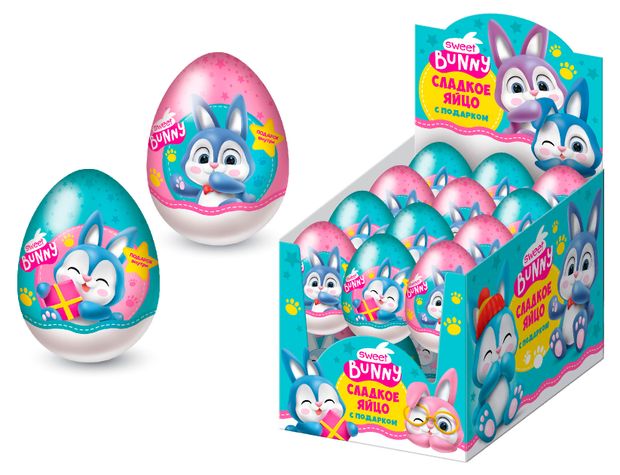 Яйцо сладкое КОНФИТРЕЙД Зайчата с подарком, 20 г