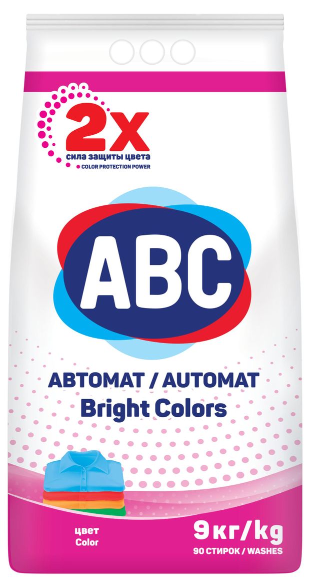 Стиральный порошок ABC для цветного белья, 9 кг