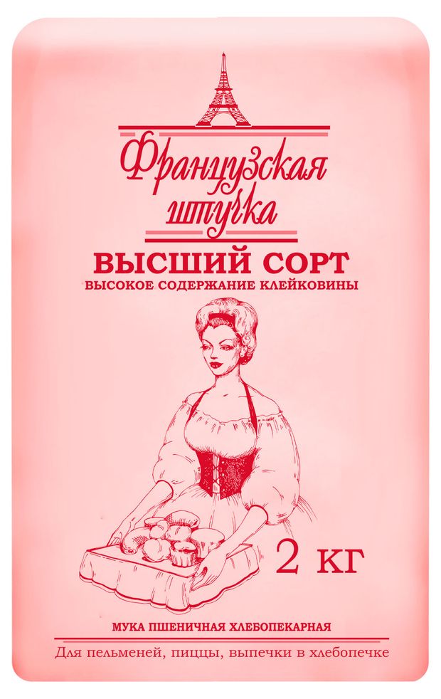 Мука пшеничная Французская штучка высший сорт 1 кг 66₽