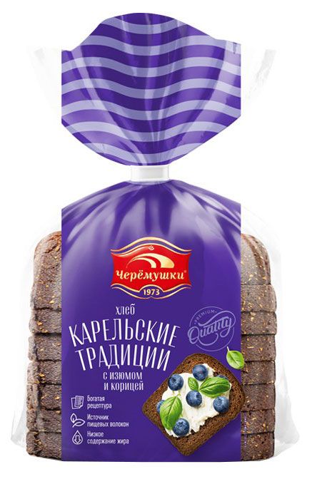 Хлеб Черёмушки Карельские традиции с изюмом и корицей нарезка 350 г 76₽