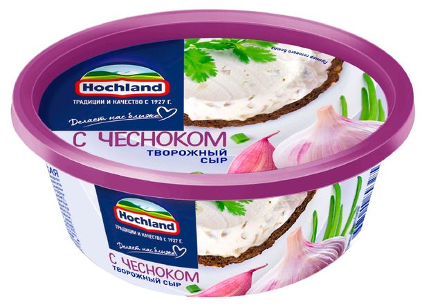 Сыр творожный Hochland с чесноком 60%, 140 г