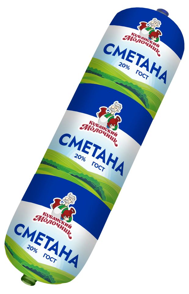 Сметана Кубанский молочник колбасная ГОСТ 20% БЗМЖ, 180 г