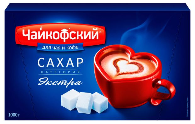 Сахар Чайкофский Экстра кусковой рафинированный, 1 кг