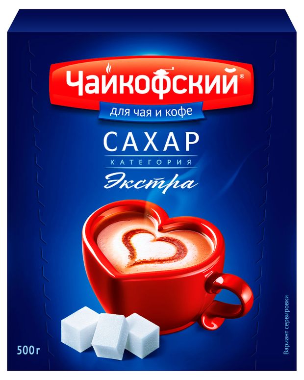 Сахар Чайкофский Экстра кусковой рафинированный, 500 г