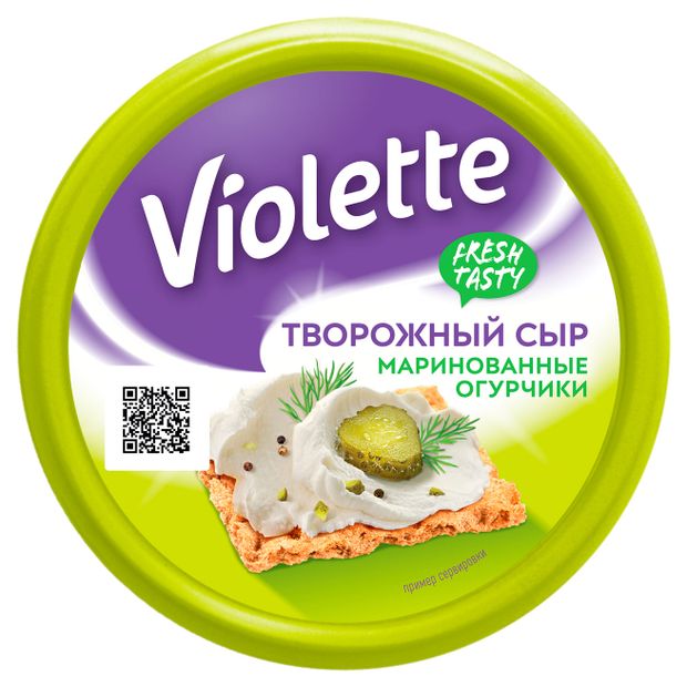 Сыр творожный Violette с огурцами и зеленью 70% БЗМЖ, 140 г