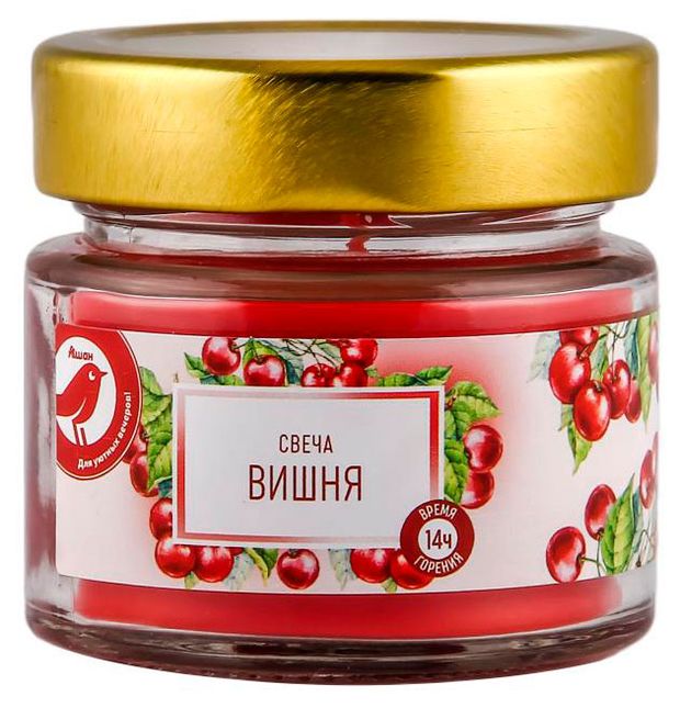 Свеча АШАН Красная птица с ароматом вишни в банке, 14 ч