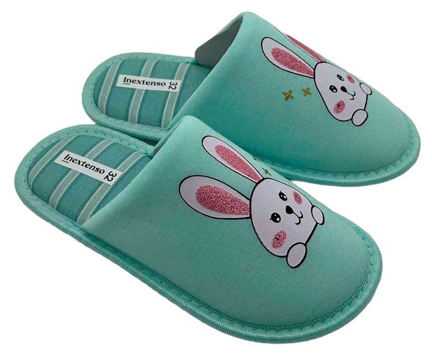 Тапочки детские InExtenso с закрытым носом бирюзовые