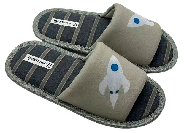 Тапочки детские InExtenso с открытым носом серые