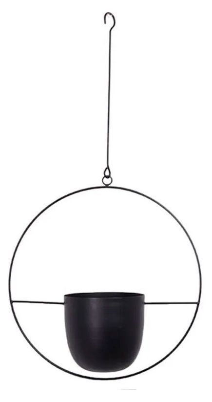Кашпо подвесное металлическое черное, 1 шт