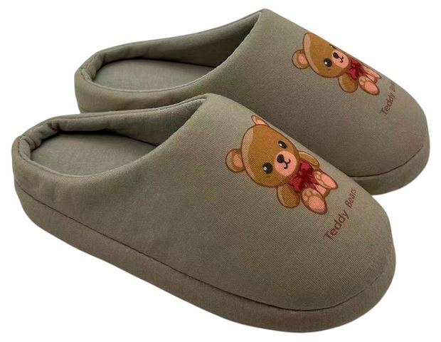 Тапочки для девочки InExtenso Мишка темно-серые