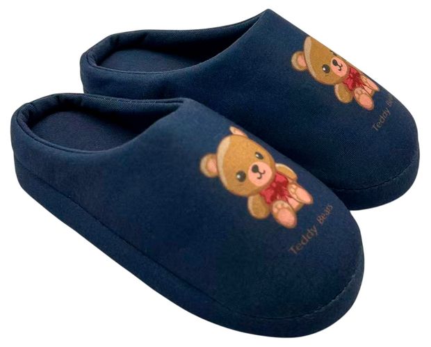 Тапочки для девочки InExtenso Мишка темно-синие