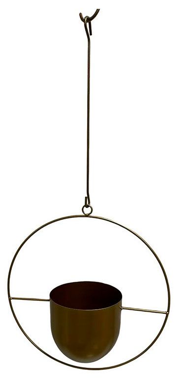 Кашпо подвесное металлическое золотое, 1 шт