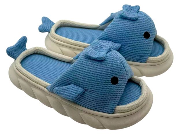 Тапочки детские InExtenso с открытым носом голубые