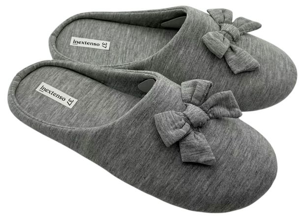 Тапочки женские InExtenso с закрытым носком серые