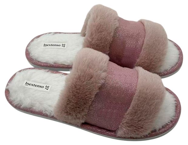 Тапочки женские InExtenso с открытым носом розовые