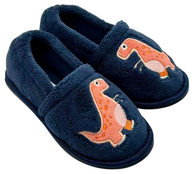 Тапочки для мальчика InExtenso Динозавры темно-синие
