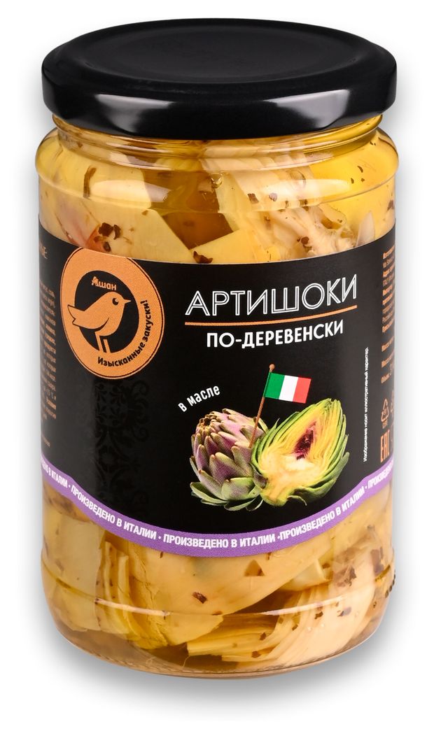 Артишоки АШАН Золотая птица по-деревенски в масле 314 мл 300₽