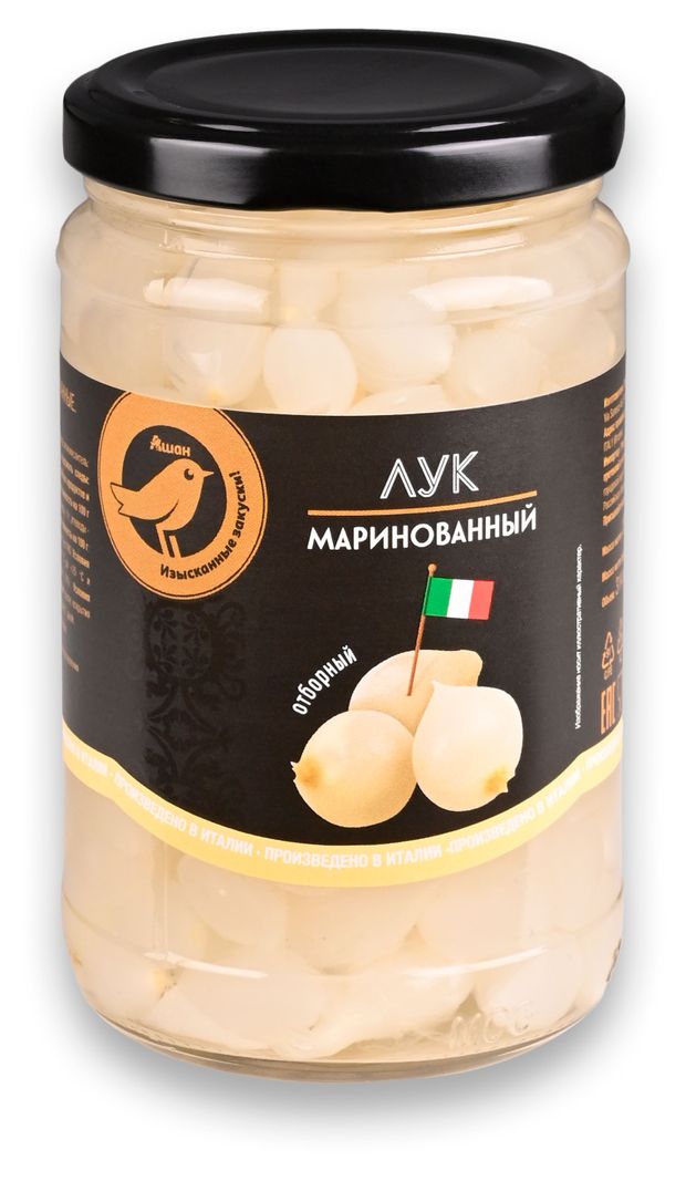 Луковки АШАН Золотая птица маринованные 314 мл 230₽
