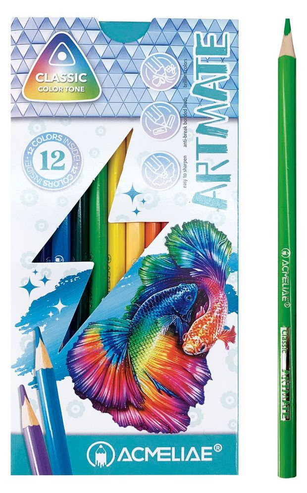 Набор цветных карандашей ACMELIAE 12 цветов 214₽