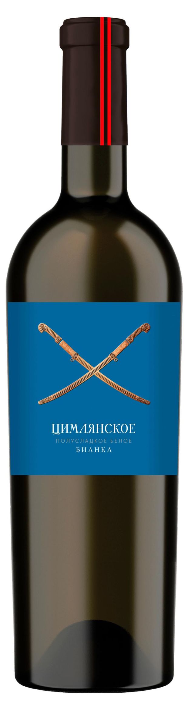 Вино Цимлянское Бианка белое полусладкое Россия, 0,75 л