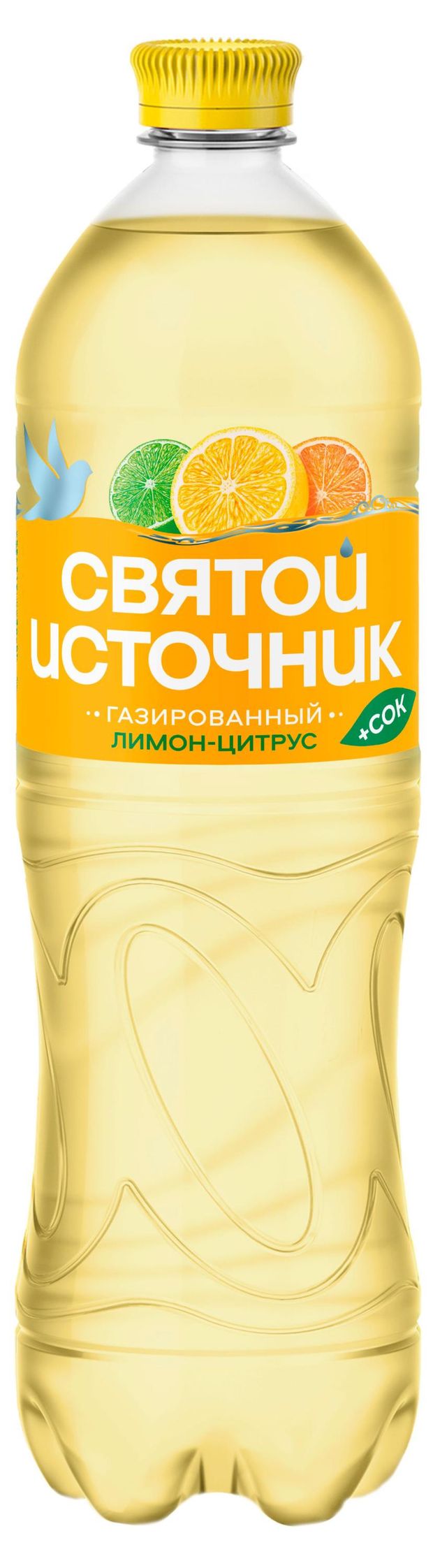 Вода питьевая Святой Источник газированная с соком лимона, 1 л