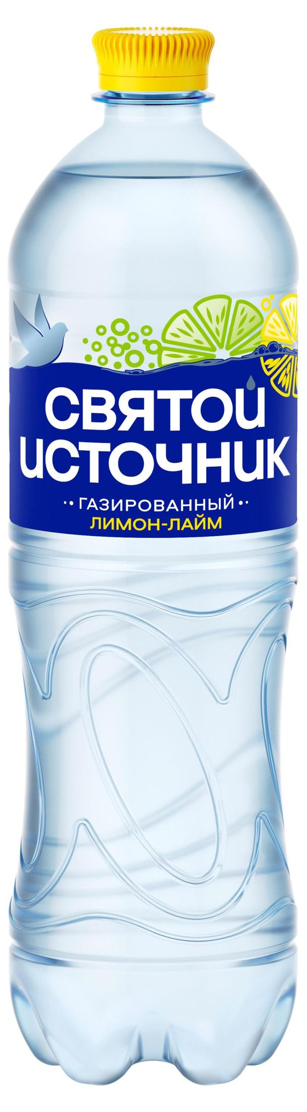Вода питьевая Святой Источник газированная со вкусом лимона и лайма, 1 л