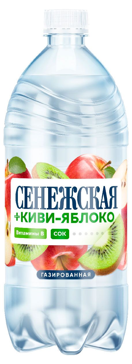 Вода Сенежская киви-яблоко газированная, 1 л