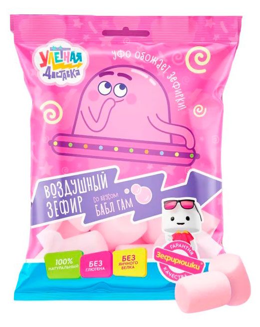 Сладости  Ашан Мармеллоу Зефирюшки со вкусом бабл гам, 125 г