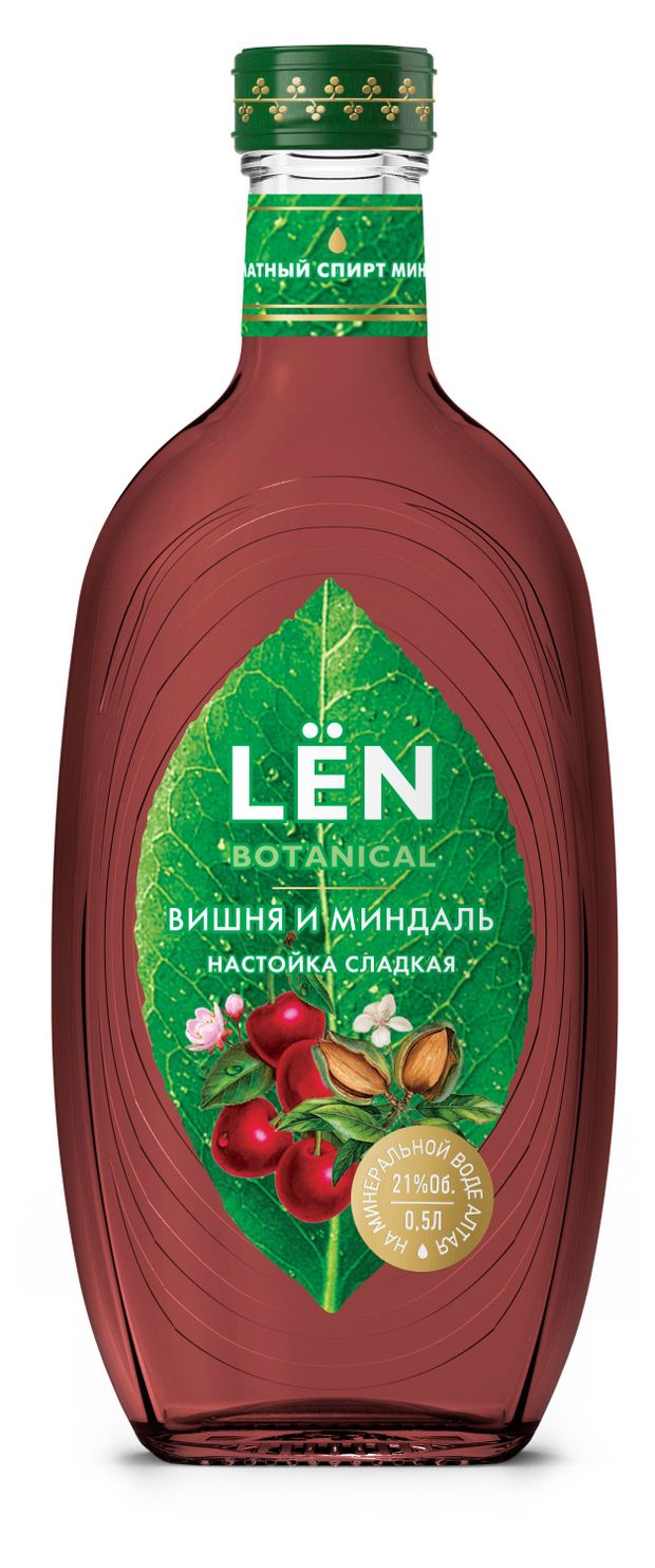 Алкоголь (самовывоз) Настойка сладкая LЁN вишня и миндаль Россия, 0,5 л