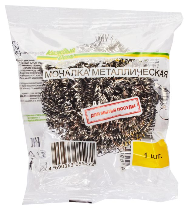 Мочалка для посуды Каждый день металлическая 1 шт 26₽