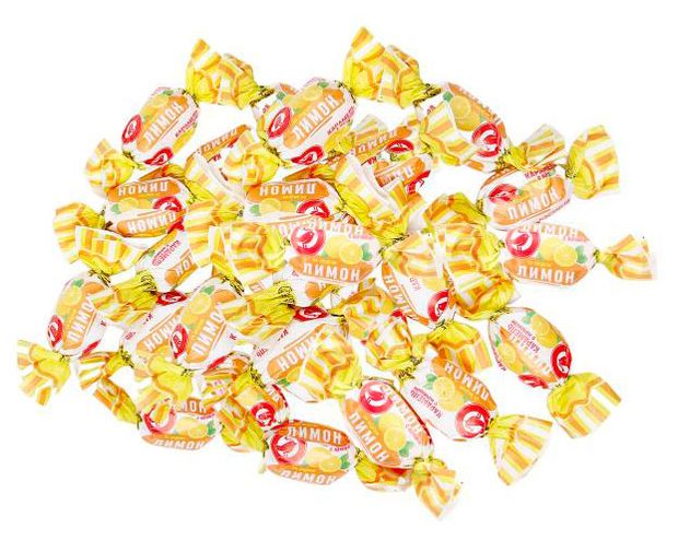 Карамель АШАН Красная птица с лимонной начинкой, вес