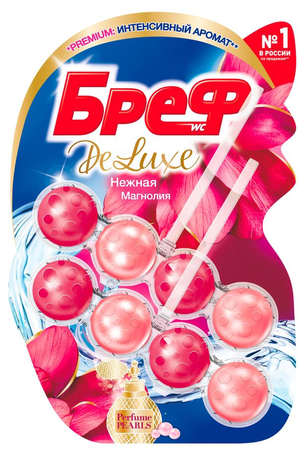 Туалетный блок Бреф DeLuxe Нежная магнолия 2 блока, 100 г